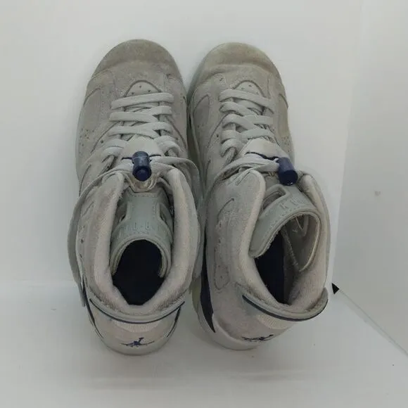 Nike Air Jordan 6 Boys Pre-owned Georgetown Retro Gray Basketball Sneakers - 7Y