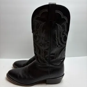 Nocona Black Western Cowboy Boots Stitching Leather Mens size 12 D