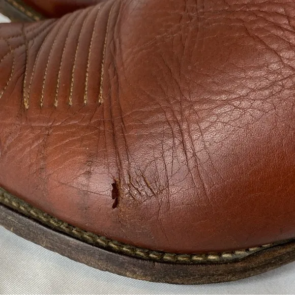 Nocona Boots Men’s Brown Leather Pointed Toe Western Cowboy Boots Size 8.5B EUC