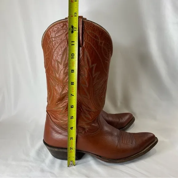 Nocona Boots Men’s Brown Leather Pointed Toe Western Cowboy Boots Size 8.5B EUC
