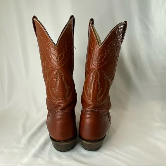 Nocona Boots Men’s Brown Leather Pointed Toe Western Cowboy Boots Size 8.5B EUC
