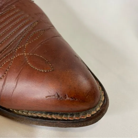 Nocona Boots Men’s Brown Leather Pointed Toe Western Cowboy Boots Size 8.5B EUC