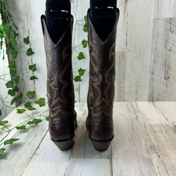 Nocona Brown Stitch Pointed Toe Cowboy Western Festival Boots US 5.5 R