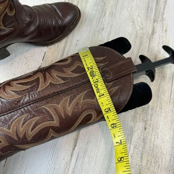 Nocona Brown Stitch Pointed Toe Cowboy Western Festival Boots US 5.5 R