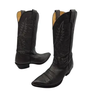 Nocona Mens Western Boots Size 7.5E Leather Pointed Toe Cowboy Pull On Black
