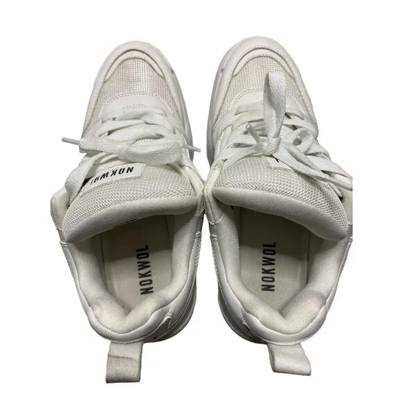 Nokwol Grind Mesh Skater Platform Sneakers White-sz 8