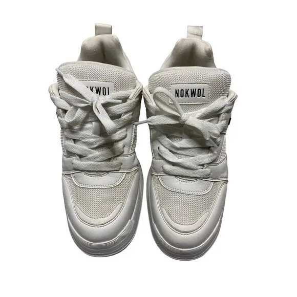 Nokwol Grind Mesh Skater Platform Sneakers White-sz 8