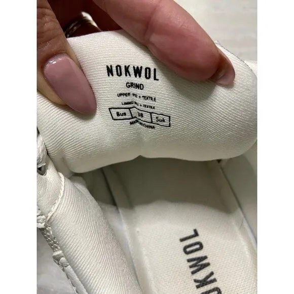 Nokwol Grind Mesh Skater Platform Sneakers White-sz 8