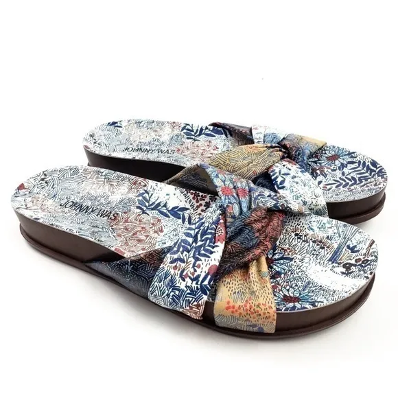 NWOB Johnny Was Sunny Garden Twist Leather Sandals - Size 6