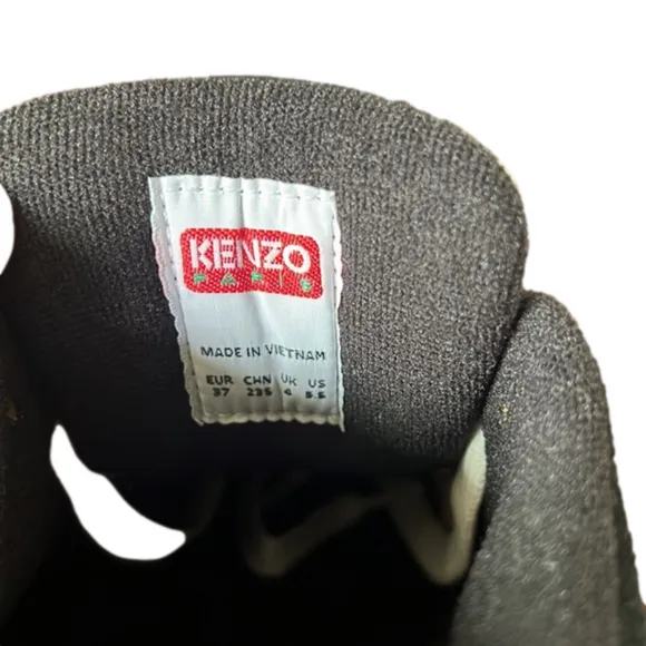 NWOB Kenzo Paris Dome Black Low Top Suede Skater Grunge Sneakers. Size 5.5.