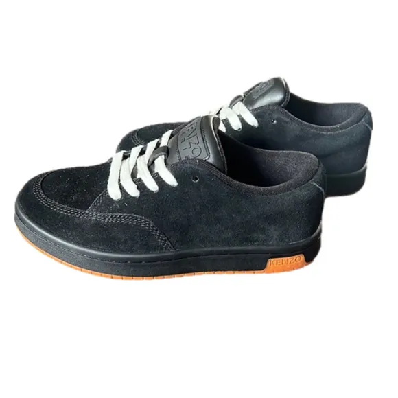 NWOB Kenzo Paris Dome Black Low Top Suede Skater Grunge Sneakers. Size 5.5.