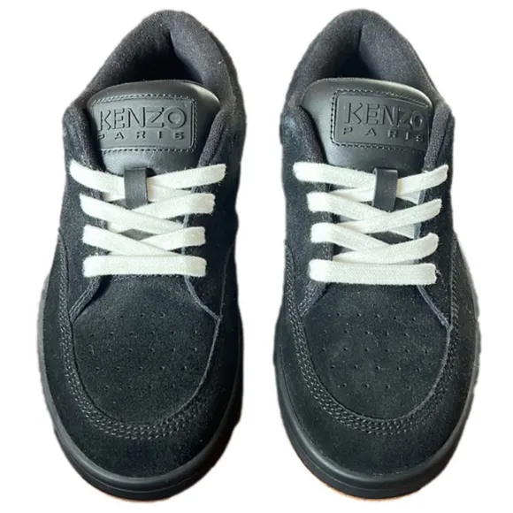 NWOB Kenzo Paris Dome Black Low Top Suede Skater Grunge Sneakers. Size 5.5.