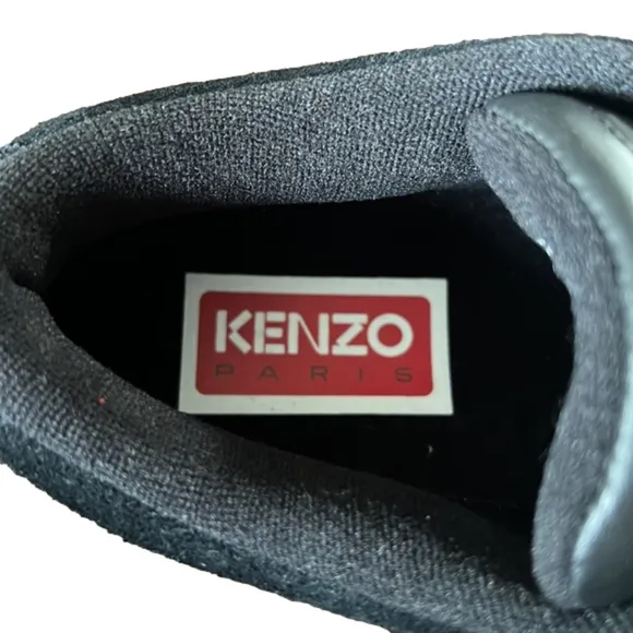 NWOB Kenzo Paris Dome Black Low Top Suede Skater Grunge Sneakers. Size 5.5.