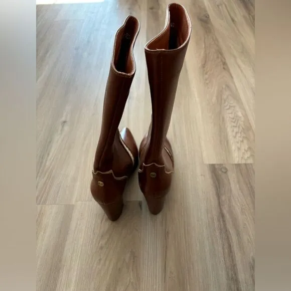 NWOB Stivali  York 40/9 Wayuu Brown Western Leather Cow Girl Pointed Toe Boots