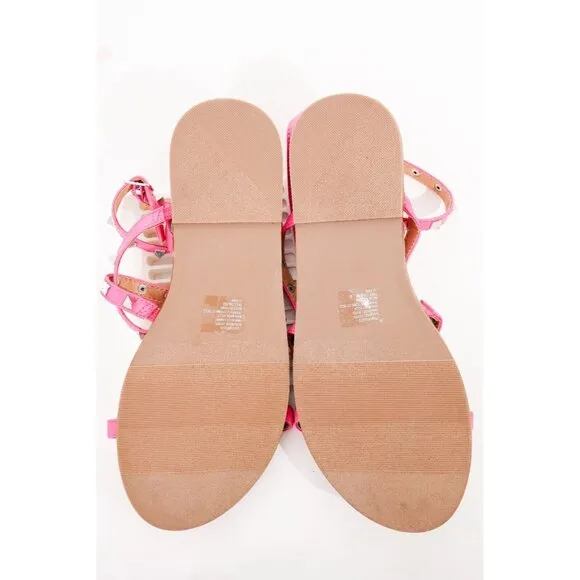 NWOB Torrid Pink Tonal Studded Gladiator Sandals Women's Sz 11.5 WW Shoes