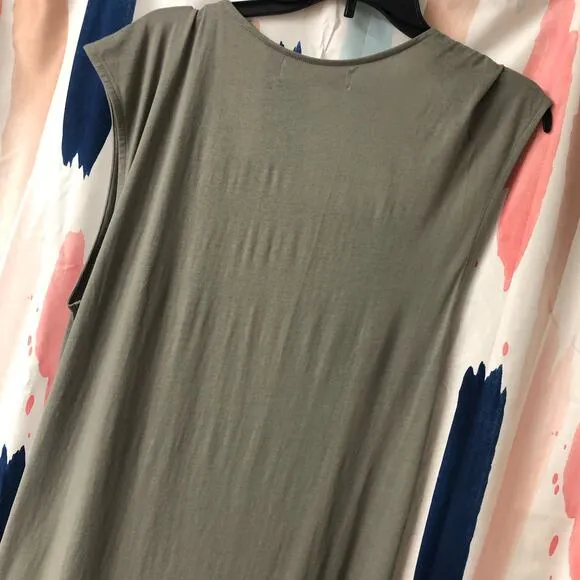 NWOT Free People FP Beach Drew Tee Midi Dress in Aven Gray Size Large
