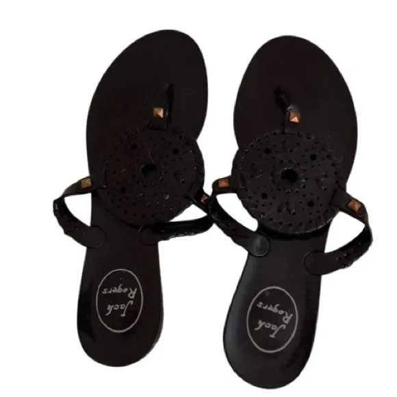 NWOT - Jack Rogers Black Georgica Jellies Sandals