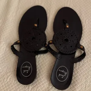 NWOT - Jack Rogers Black Georgica Jellies Sandals