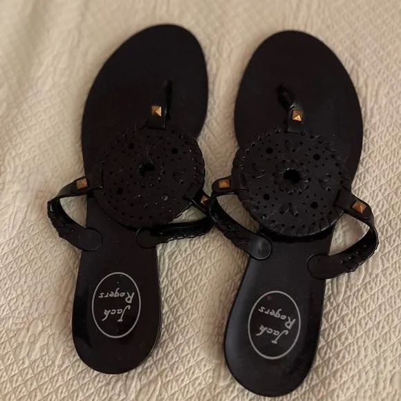 NWOT - Jack Rogers Black Georgica Jellies Sandals
