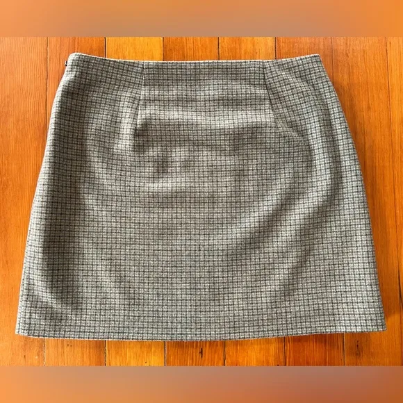 NWOT Madewell Wool-Blend Mini Skirt in Check - 0 - Brown