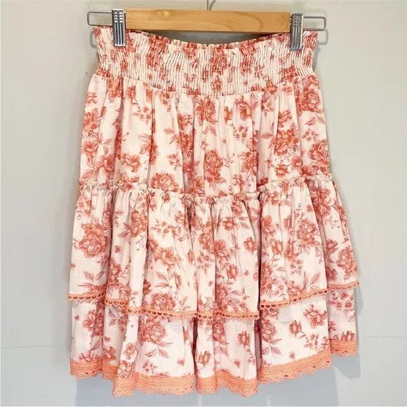 NWOT.  Misa skirt. Floral Tiered Skirt in Pink