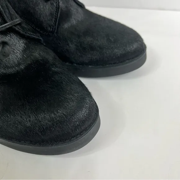 NWOT Ugg Oriana Exotic Lace Up Boots in Black Cow Hair