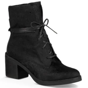 NWOT Ugg Oriana Exotic Lace Up Boots in Black Cow Hair