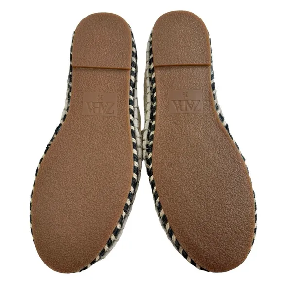 NWOT Zara Trafaluc Espadrille Jute Slip-On Loafers Size 39/US 8