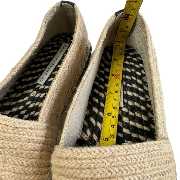 NWOT Zara Trafaluc Espadrille Jute Slip-On Loafers Size 39/US 8