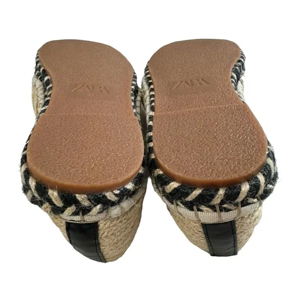 NWOT Zara Trafaluc Espadrille Jute Slip-On Loafers Size 39/US 8