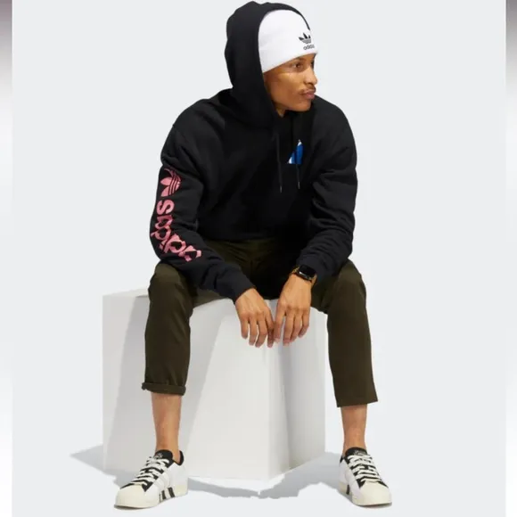 🇪🇸NWT Adidas Originals OG Heart Box Hoodie black small