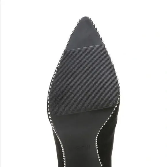 NWT BAR III Sz 9.5/10 Briget Black Suede High Heel Front Zip Ankle Boots Booties