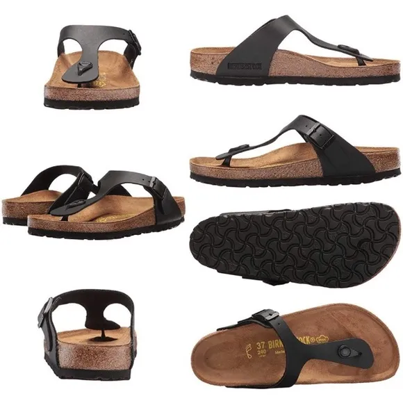 NWT Birkenstock Gizeh BS Black Sandals.