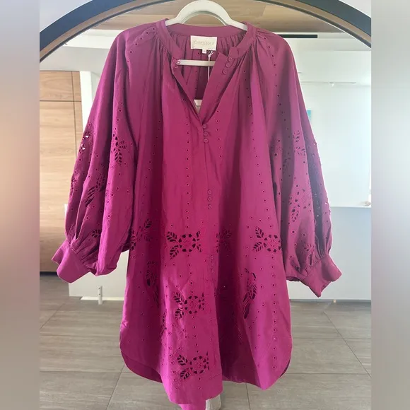 NWT Carolina K Augustina Minidress, sparkling grape (magenta)