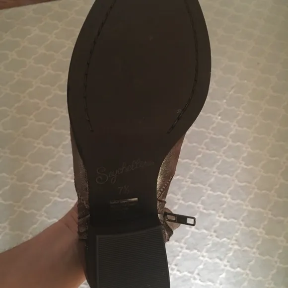 NWT Cool Distressed Metallic Booties by Seychelles