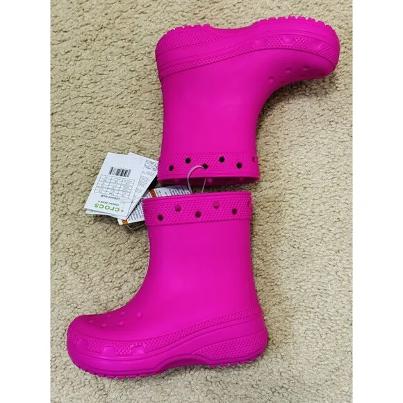 NWT Crocs Classic Rain Boots Pink Girls Sz C11