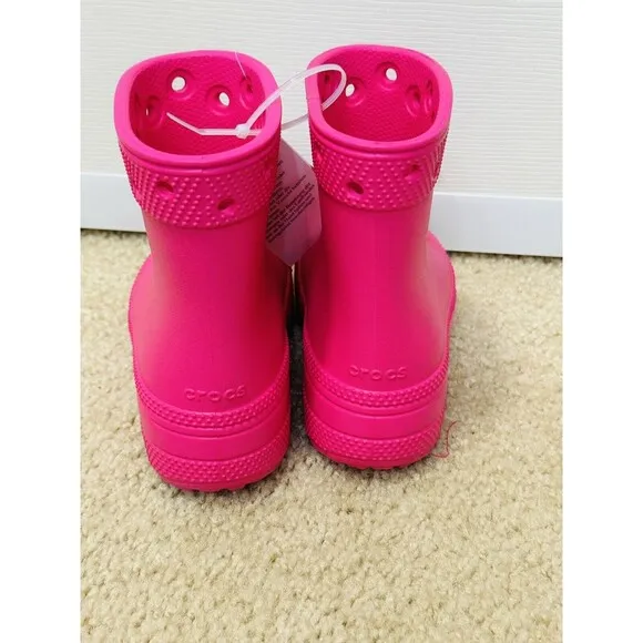 NWT Crocs Classic Rain Boots Pink Girls Sz C11