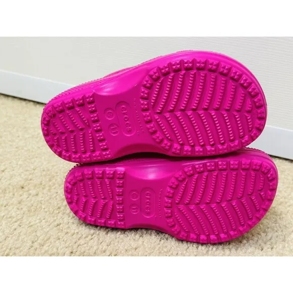 NWT Crocs Classic Rain Boots Pink Girls Sz C11