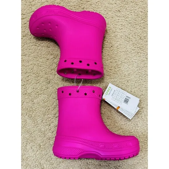 NWT Crocs Classic Rain Boots Pink Girls Sz C11