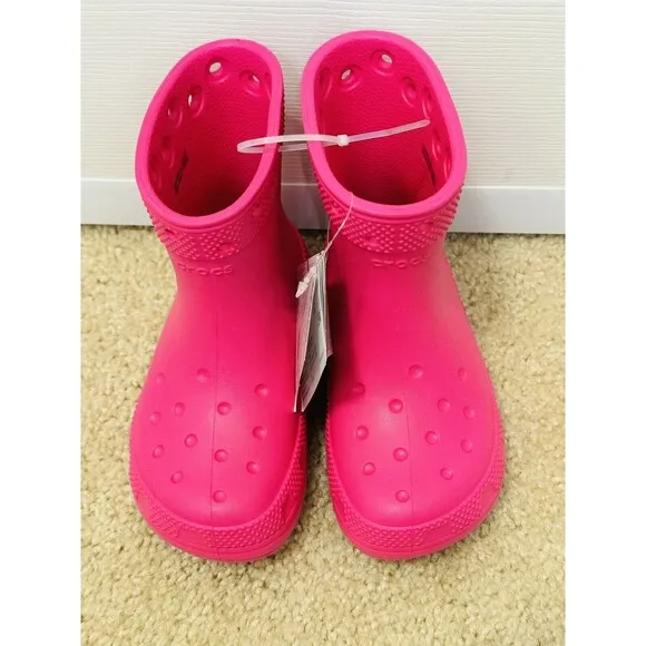 NWT Crocs Classic Rain Boots Pink Girls Sz C11