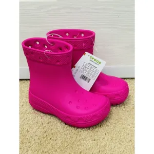 NWT Crocs Classic Rain Boots Pink Girls Sz C11