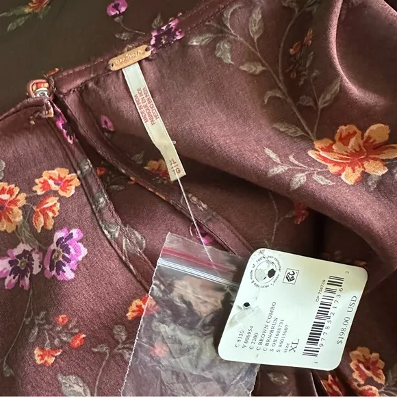 NWT Free People Butterfly Babe Cap-Sleeve Maxi Slip Dress sz XL