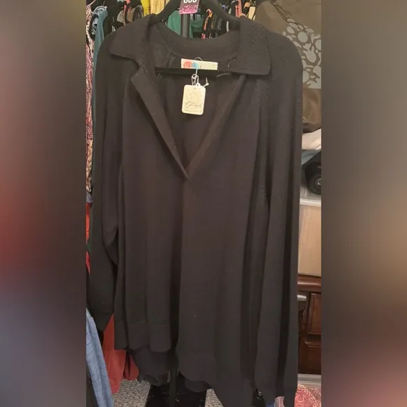 NWT Free People FP Beach Drea Sweater - black - small