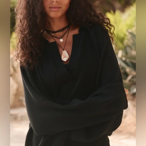 NWT Free People FP Beach Drea Sweater - black - small