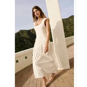 NWT Free People Traveler Midi Dress Flowy Boho Summer Lightweight White