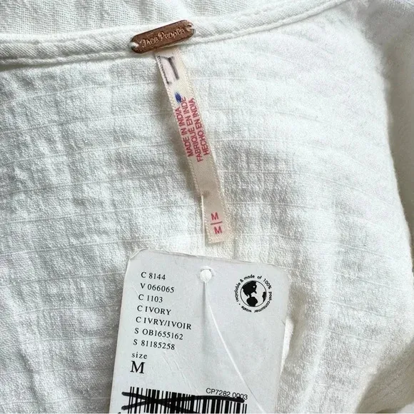 NWT Free People Traveler Midi Dress Flowy Boho Summer Lightweight White
