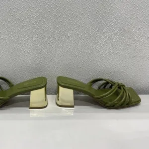 NWT Michael Kors Sandals Women's US9M Astra Leather Mule Heeled Sandals