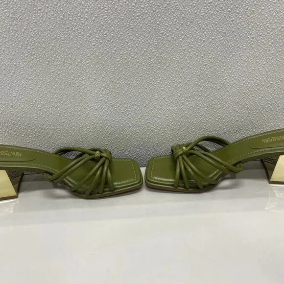 NWT Michael Kors Sandals Women's US9M Astra Leather Mule Heeled Sandals