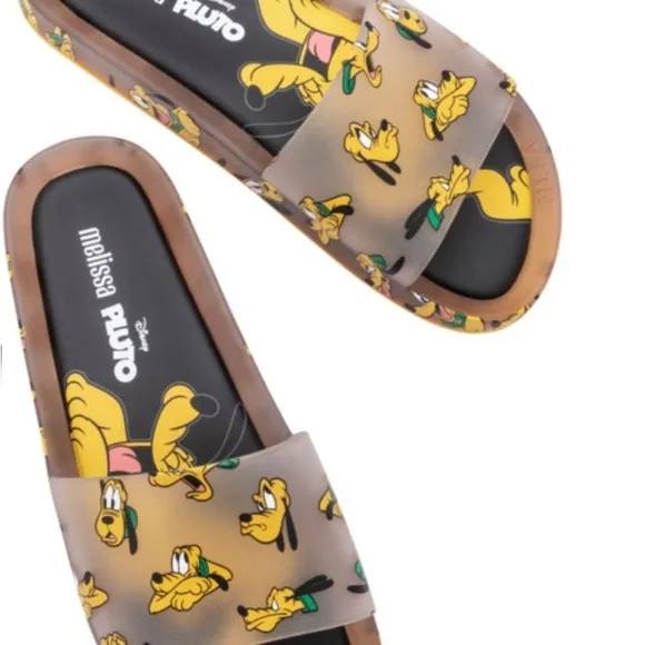NWT MINI MELISSA Disney | Mickey &amp; Friends Pluto Beach Sandals Size 11T