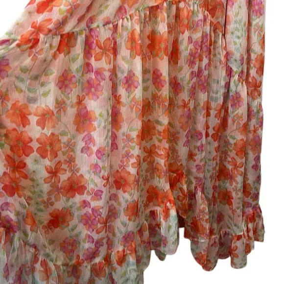 NWT Misa Adrienne Midi Dress in Cora Flora Chiffon Size XS Reg. $415